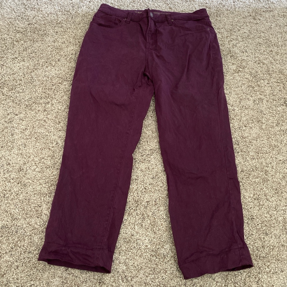 Chico's Burgundy So Slimming GirlfriendSlim leg ankle size 8R/Chicos 1R Pants